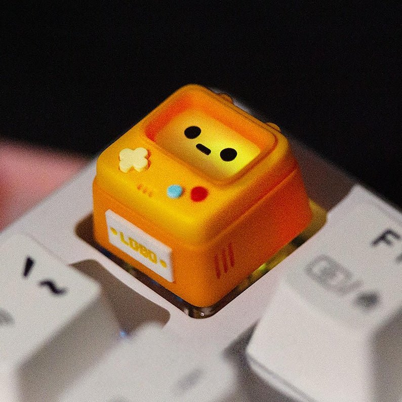 Cute Retro Arcade Artisan Resin Keycap - Shine-through