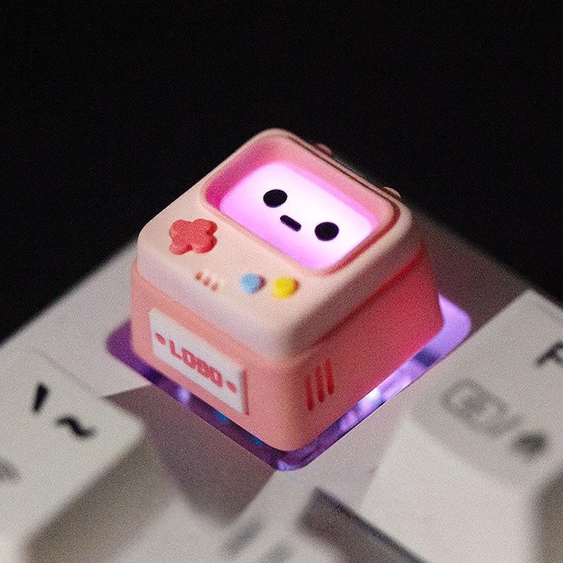 Cute Retro Arcade Artisan Resin Keycap - Shine-through