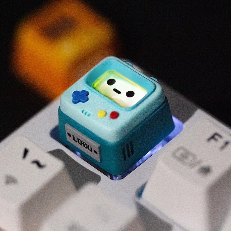 Cute Retro Arcade Artisan Resin Keycap - Shine-through