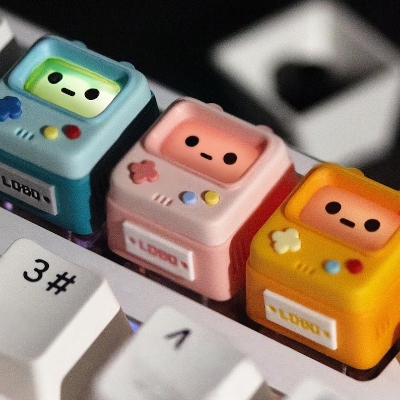 Cute Retro Arcade Artisan Resin Keycap - Shine-through