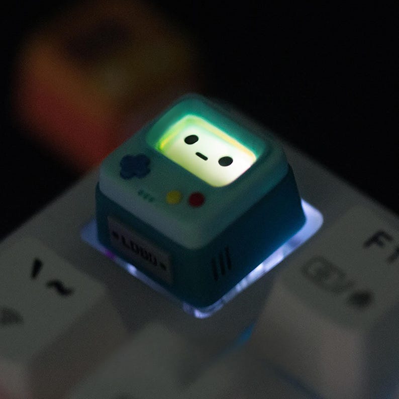 Cute Retro Arcade Artisan Resin Keycap - Shine-through