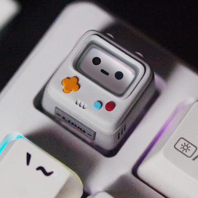 Cute Retro Arcade Artisan Resin Keycap - Shine-through