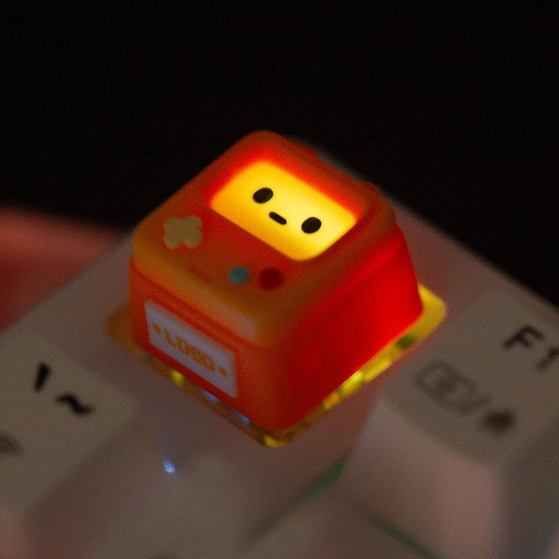 Cute Retro Arcade Artisan Resin Keycap - Shine-through