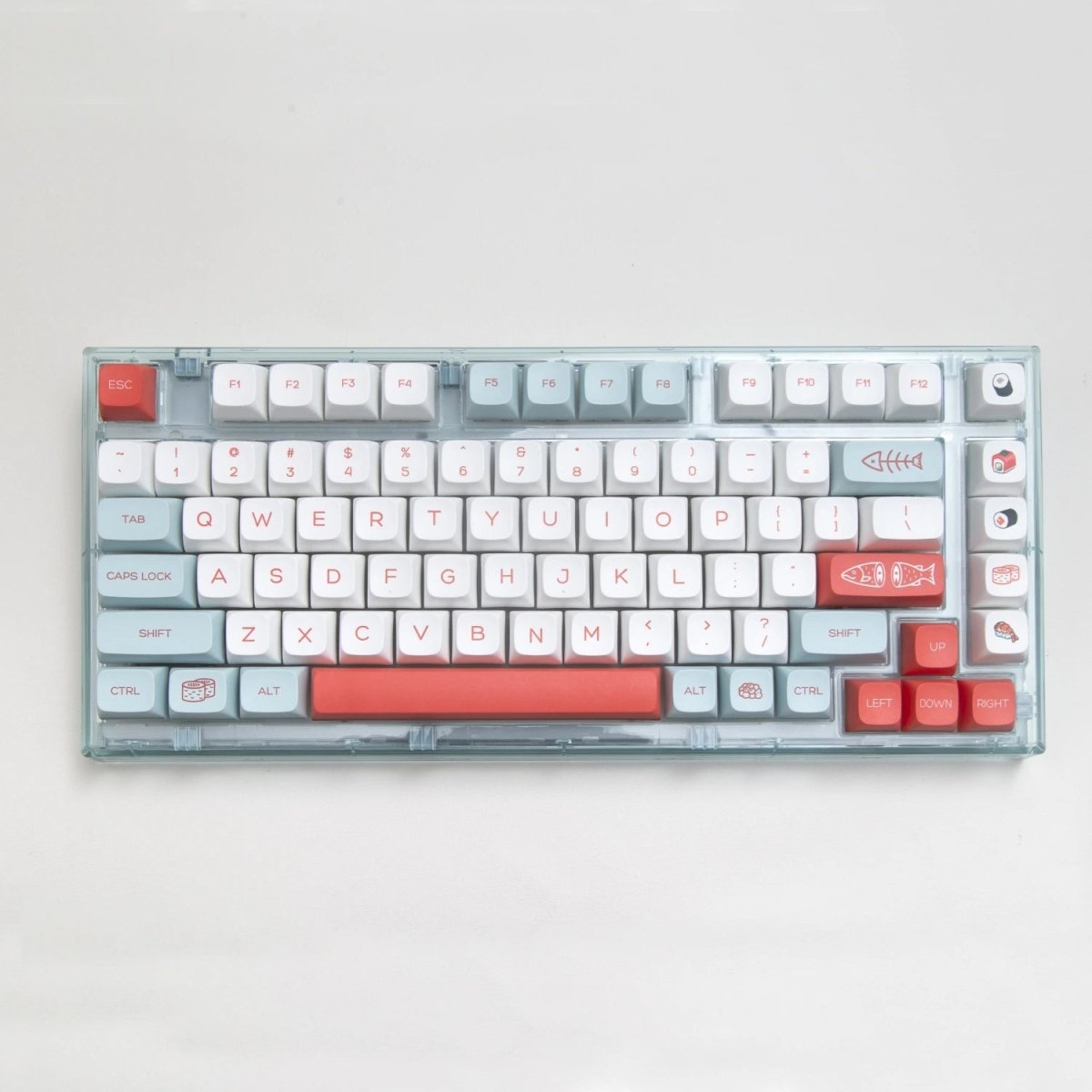 Cute Salmon Sushi Theme PBT XDA Keycap Set