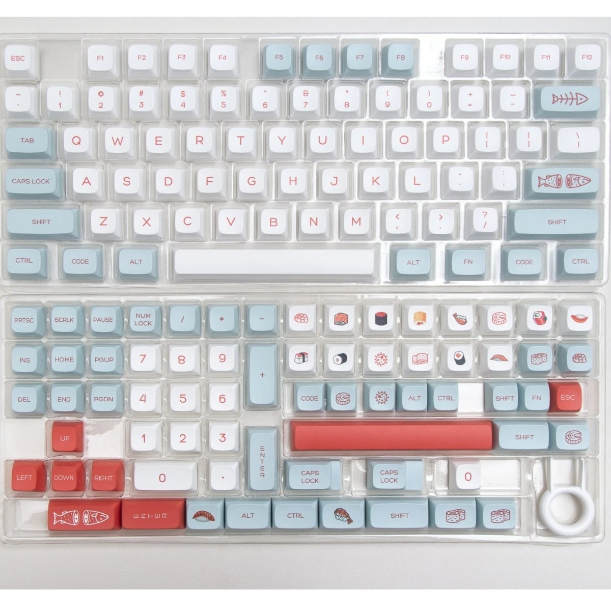 Cute Salmon Sushi Theme PBT XDA Keycap Set
