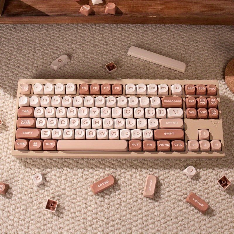 Cute Sleek Brown MOA PBT Keycap Set