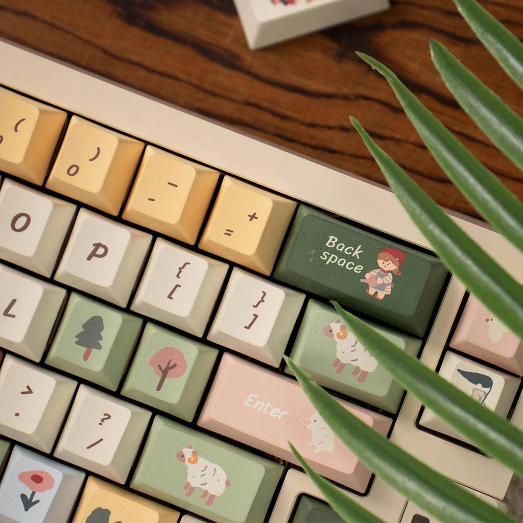 Cute Spring Pasture Theme Artisan Keycap Set