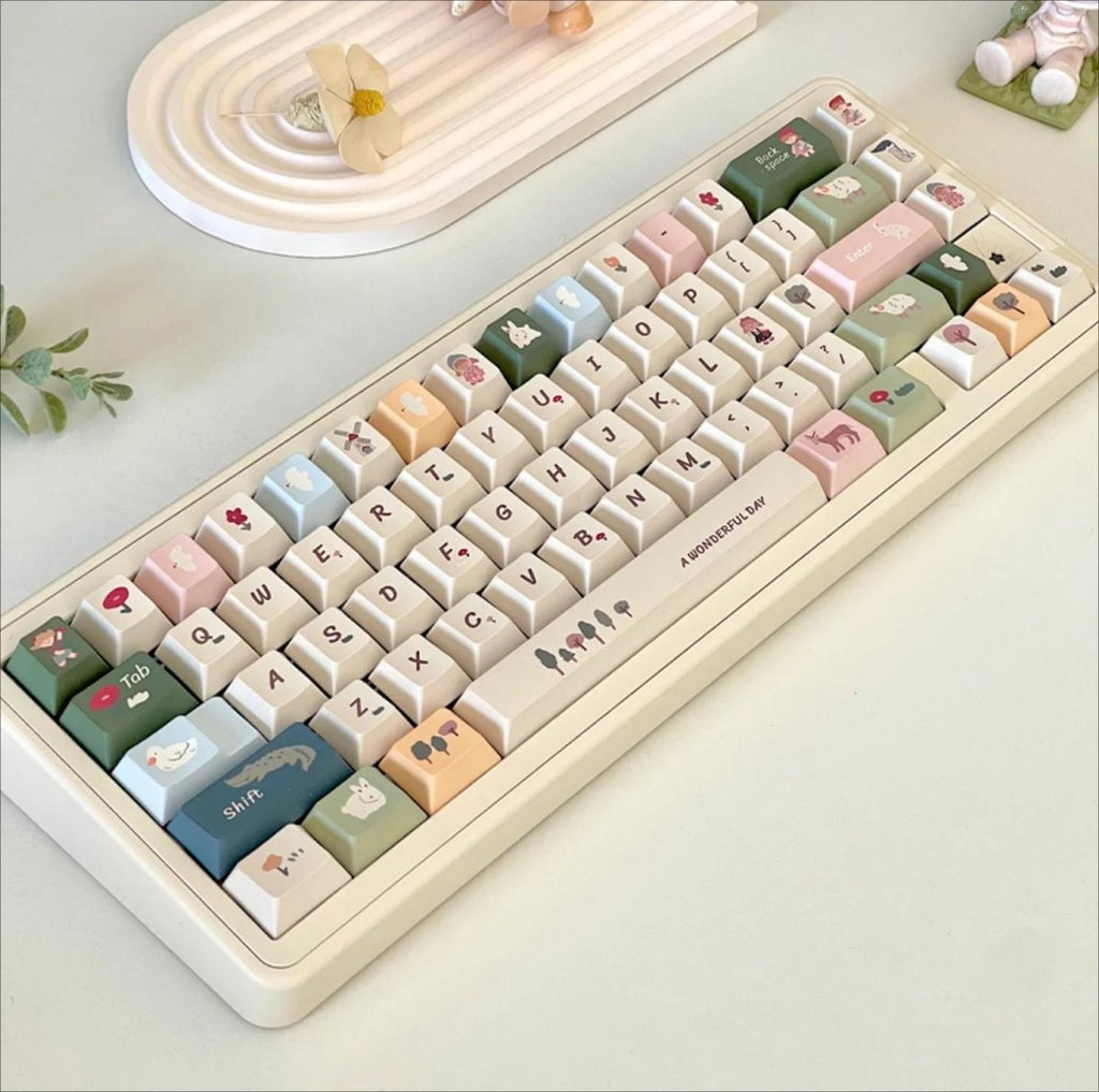 Cute Spring Pasture Theme Artisan Keycap Set