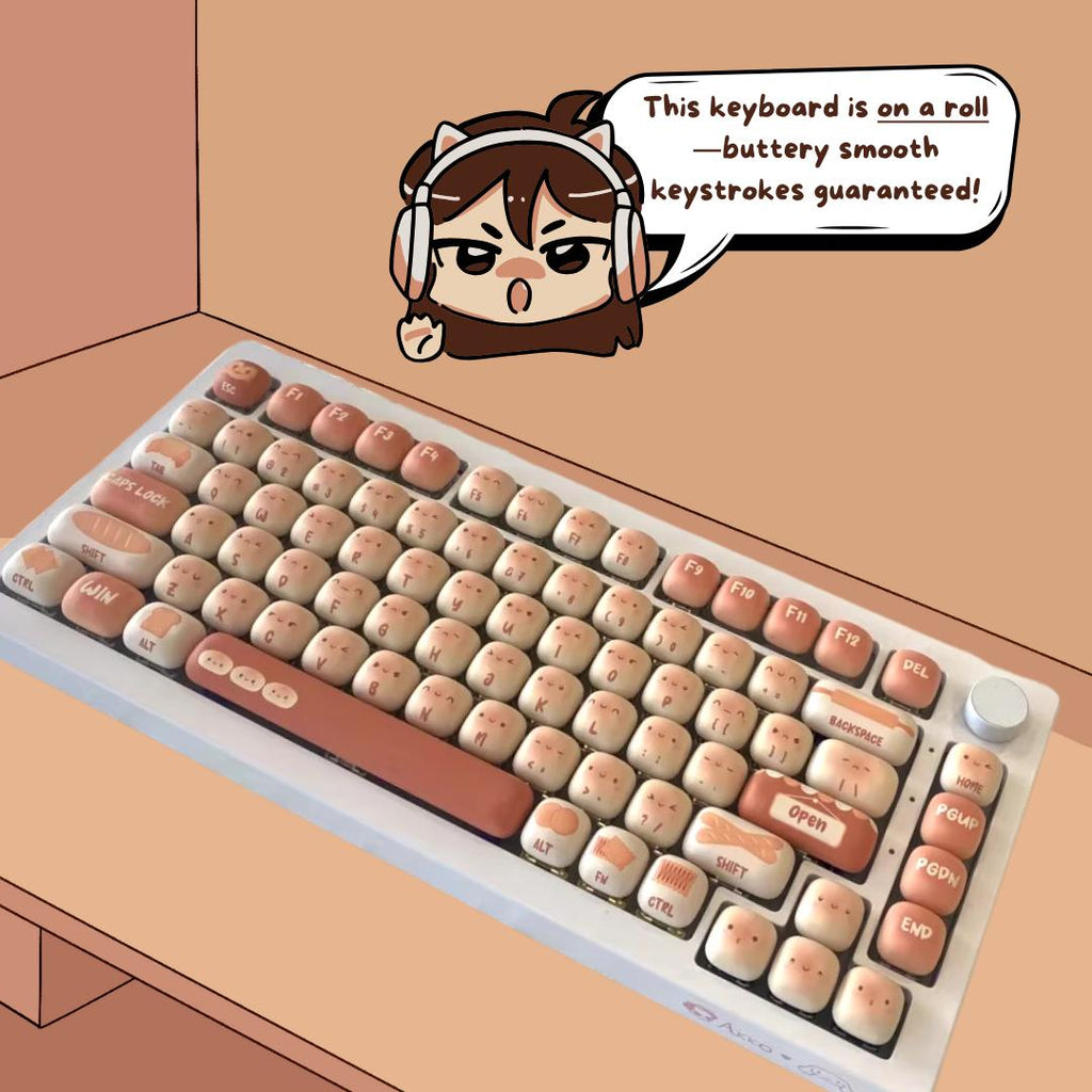 Cute Steamed Bread MOG Profile Keycap Set