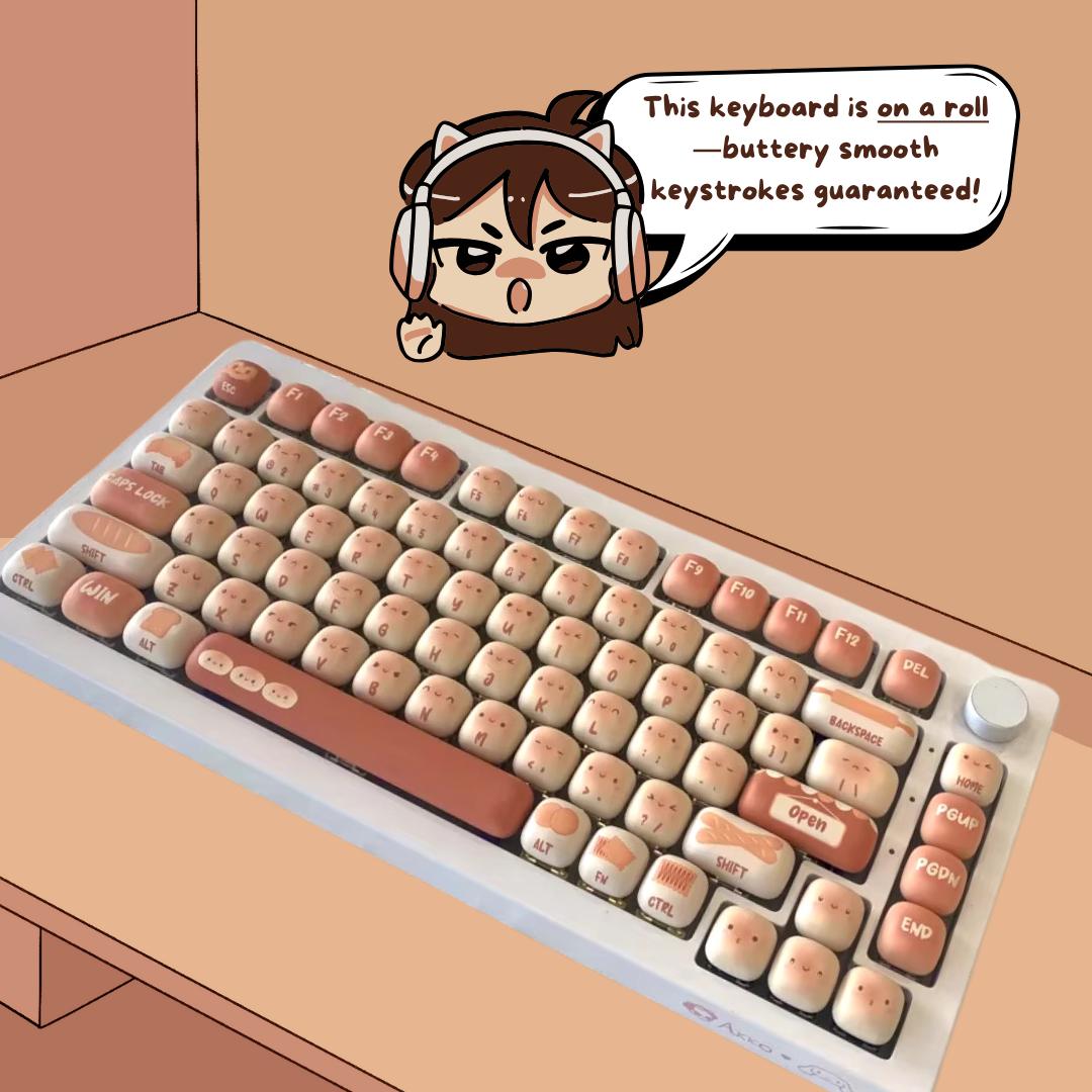 Cute Steamed Bread MOG Profile Keycap Set
