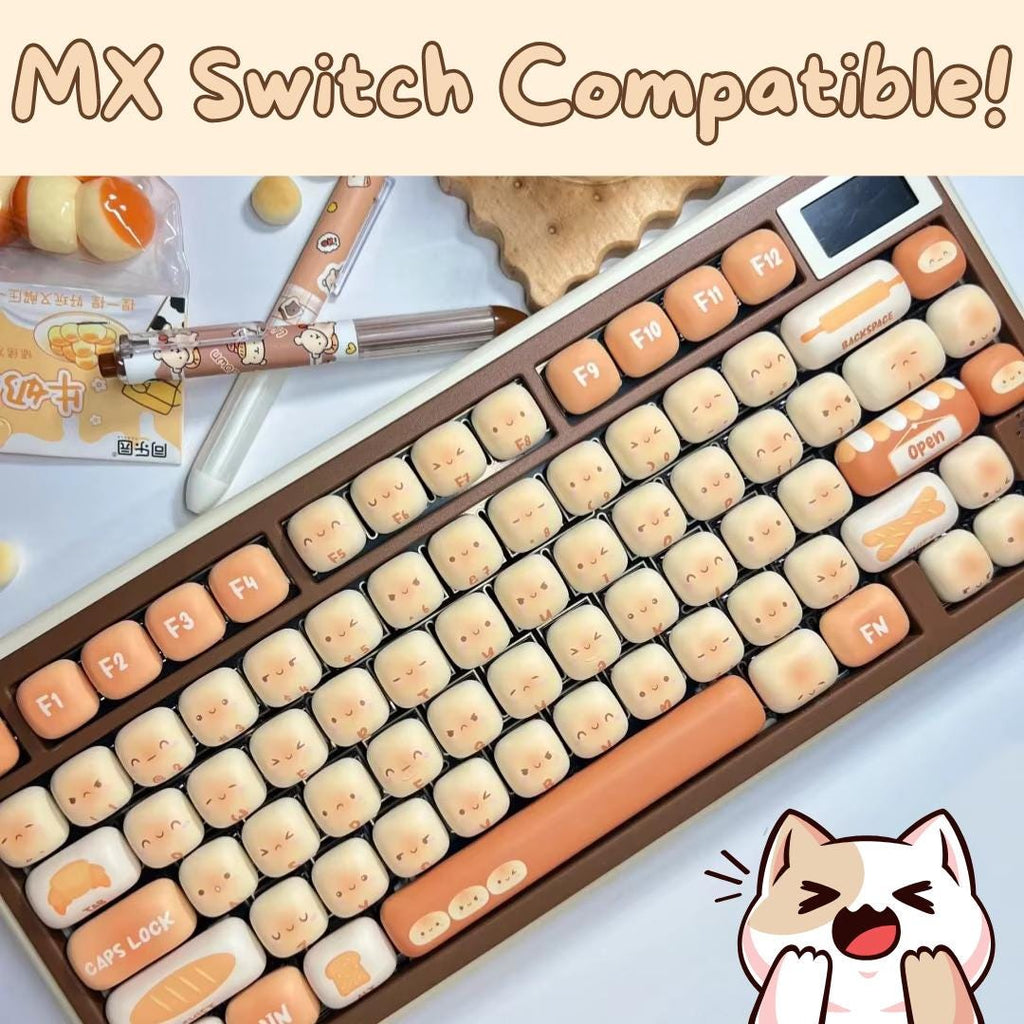 Cute Steamed Bread MOG Profile Keycap Set