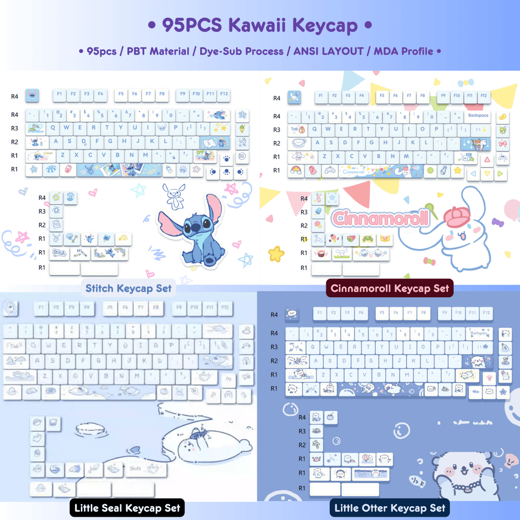 Cute Stitch Theme Kawaii Artisan Keycap Set