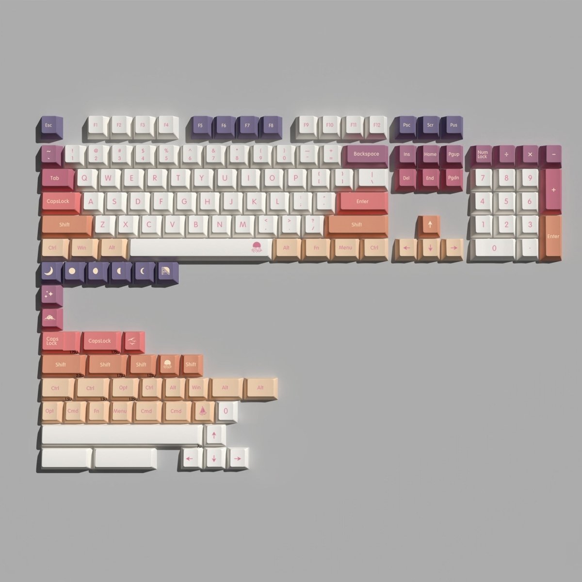 Cute Sunset Theme Gradient Artisan Keycap Set