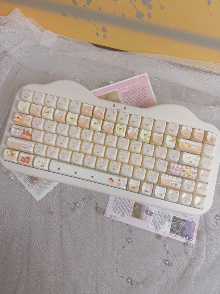 Cute Sweet Cat Bakery Theme Artisan Keycap Set