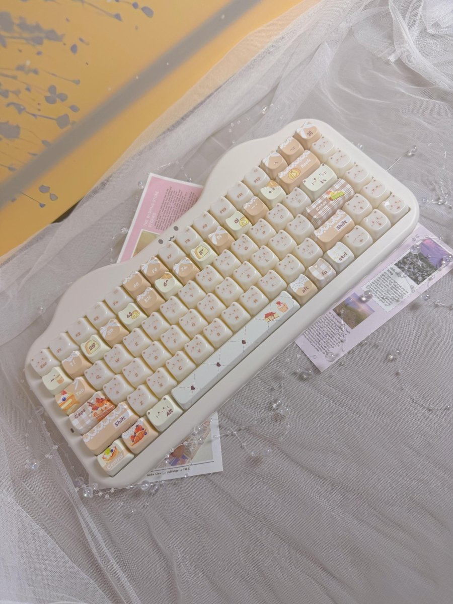 Cute Sweet Cat Bakery Theme Artisan Keycap Set