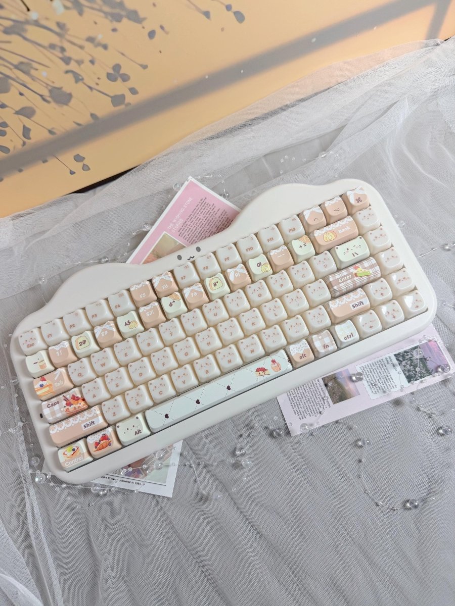 Cute Sweet Cat Bakery Theme Artisan Keycap Set