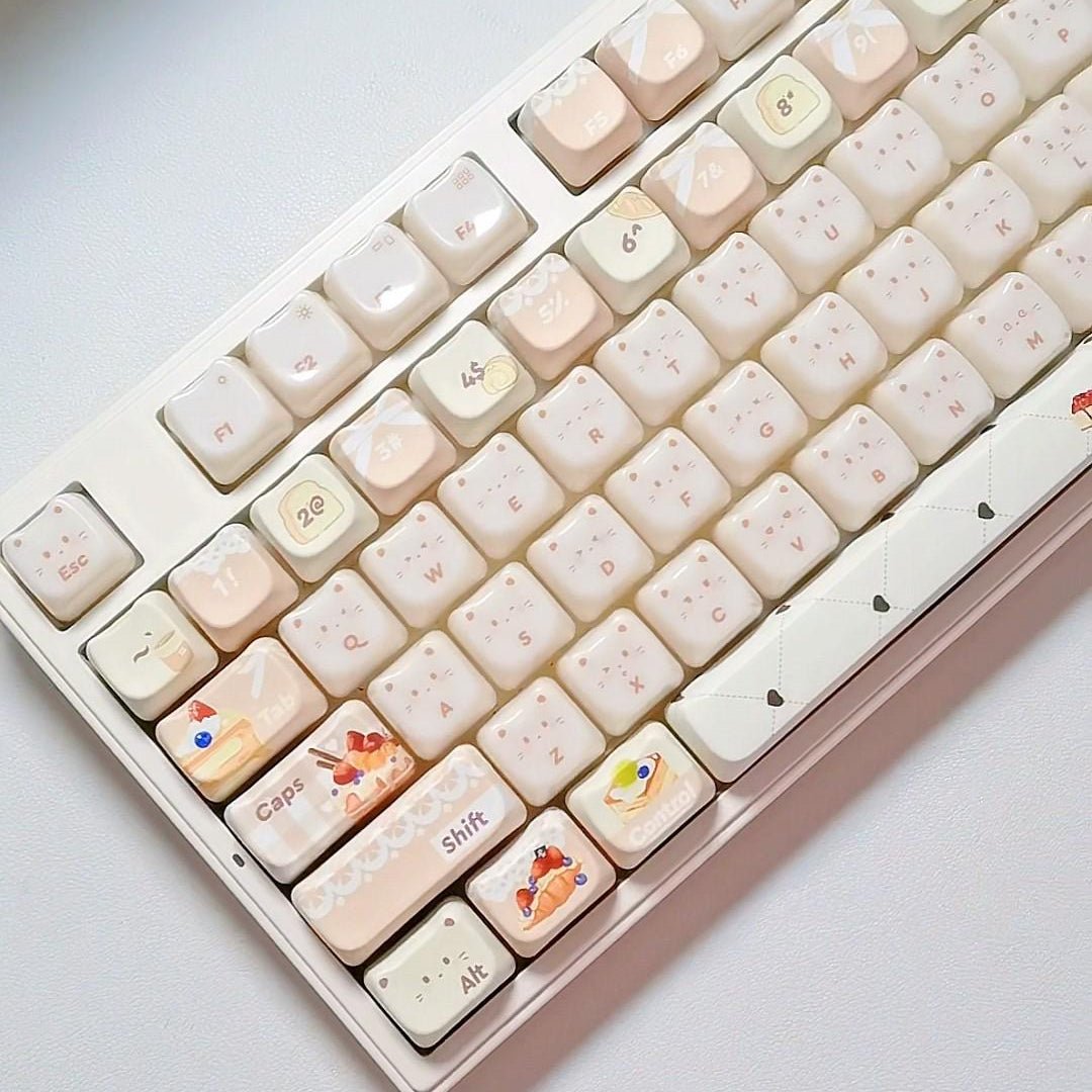 Cute Sweet Cat Bakery Theme Artisan Keycap Set