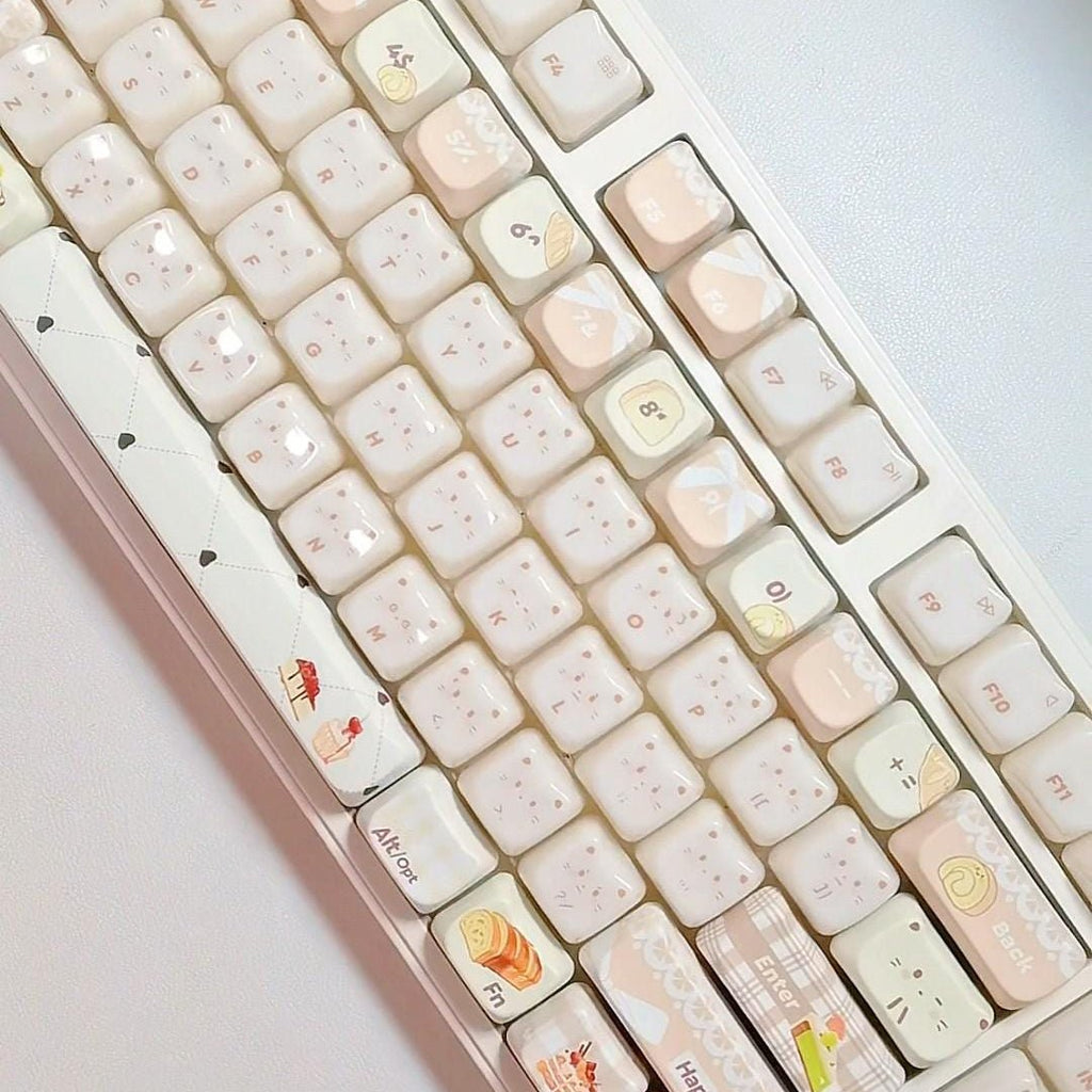 Cute Sweet Cat Bakery Theme Artisan Keycap Set