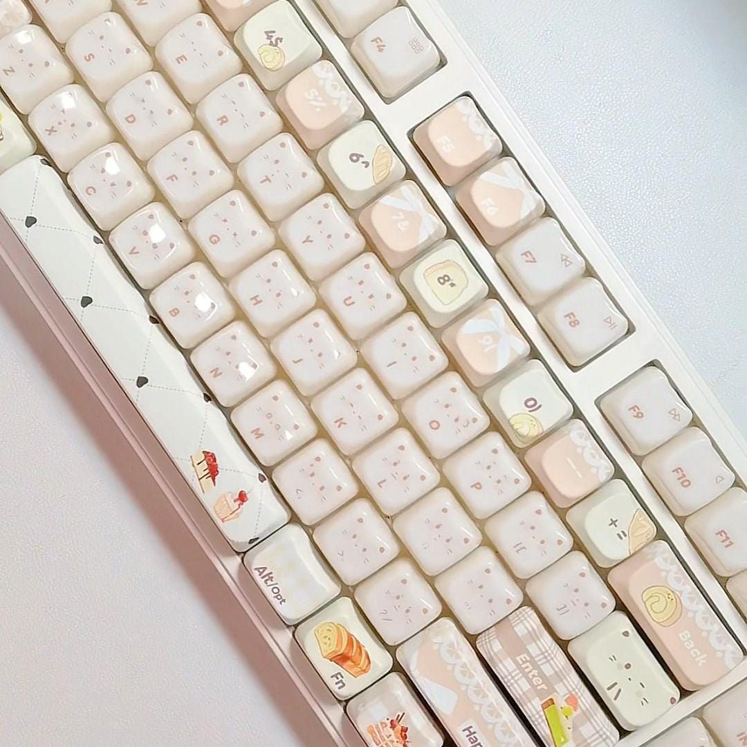 Cute Sweet Cat Bakery Theme Artisan Keycap Set