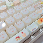 Cute Sweet Cat Bakery Theme Artisan Keycap Set