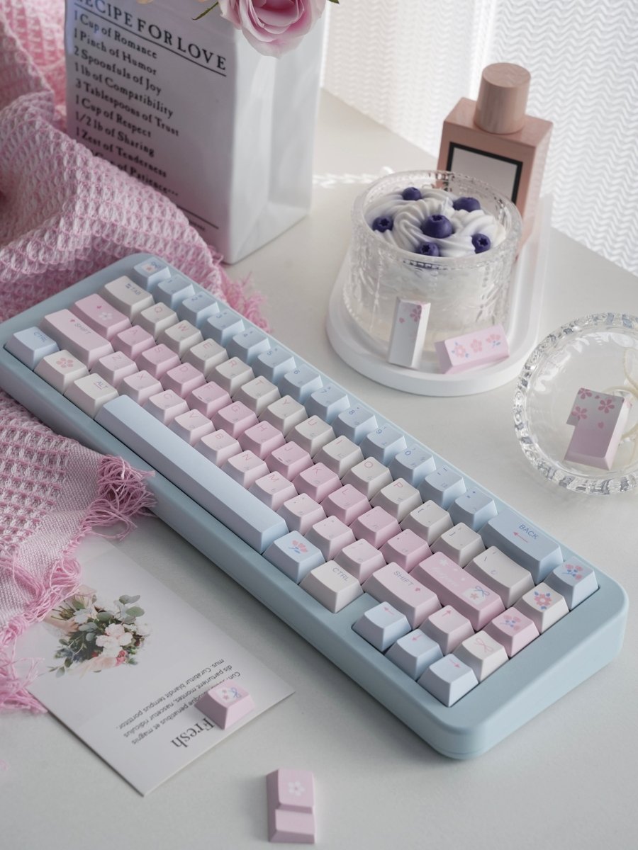 Floral Love Sky - Themed Cute Artisan Keycap Set