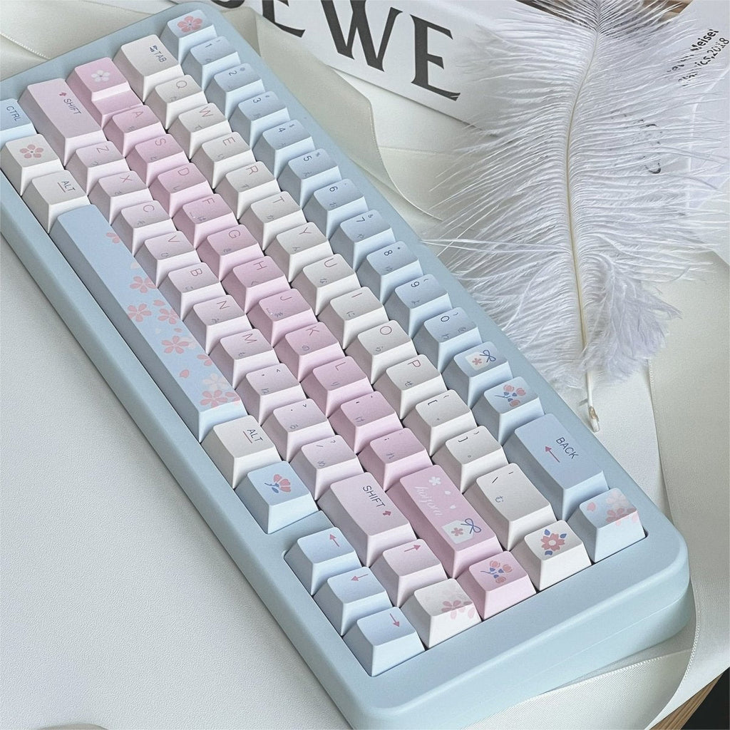 Floral Love Sky - Themed Cute Artisan Keycap Set