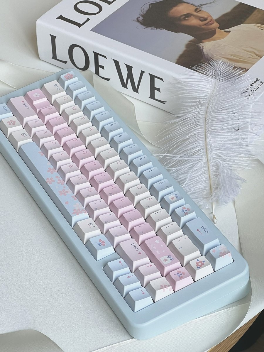 Floral Love Sky - Themed Cute Artisan Keycap Set