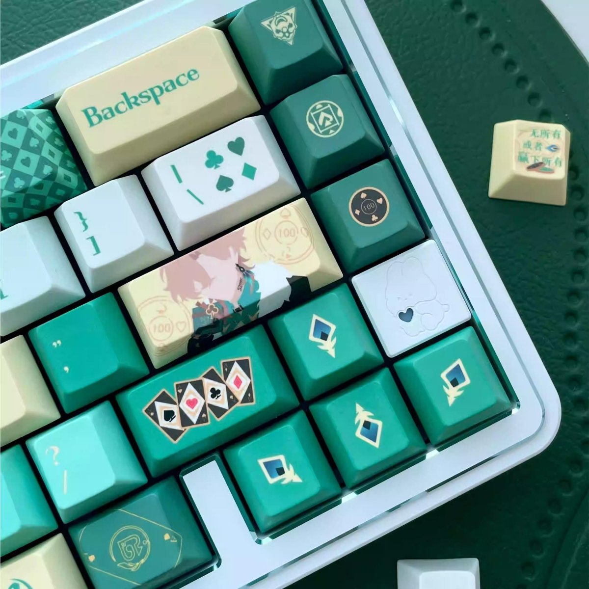 Green Aventurine Theme Anime Keycap Set