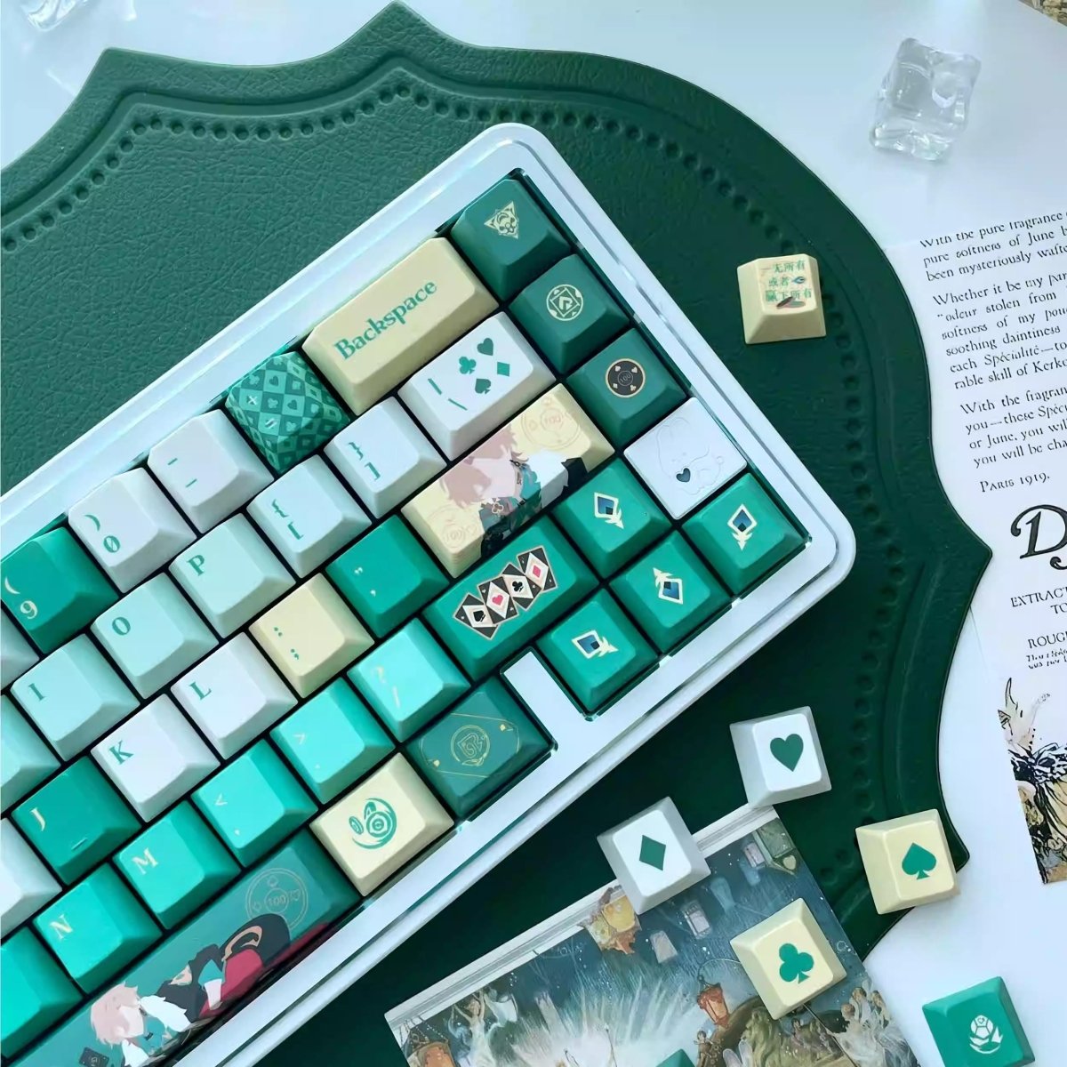Green Aventurine Theme Anime Keycap Set