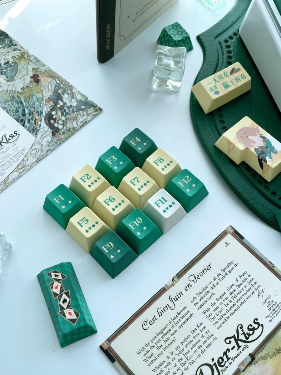 Green Aventurine Theme Anime Keycap Set