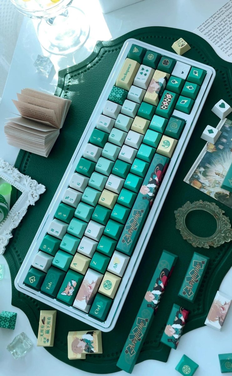 Green Aventurine Theme Anime Keycap Set