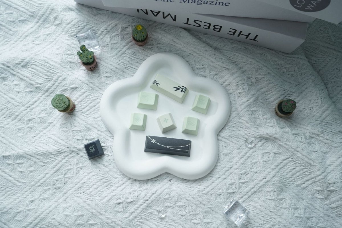 Green Floral Theme Matcha Keycap Set
