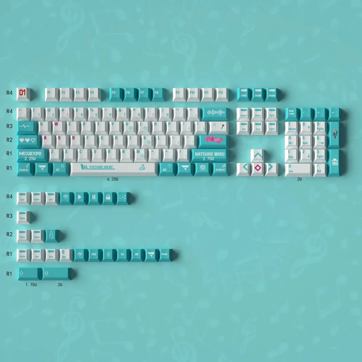 Hatsune Miku Theme Japanese Style Keycap Set