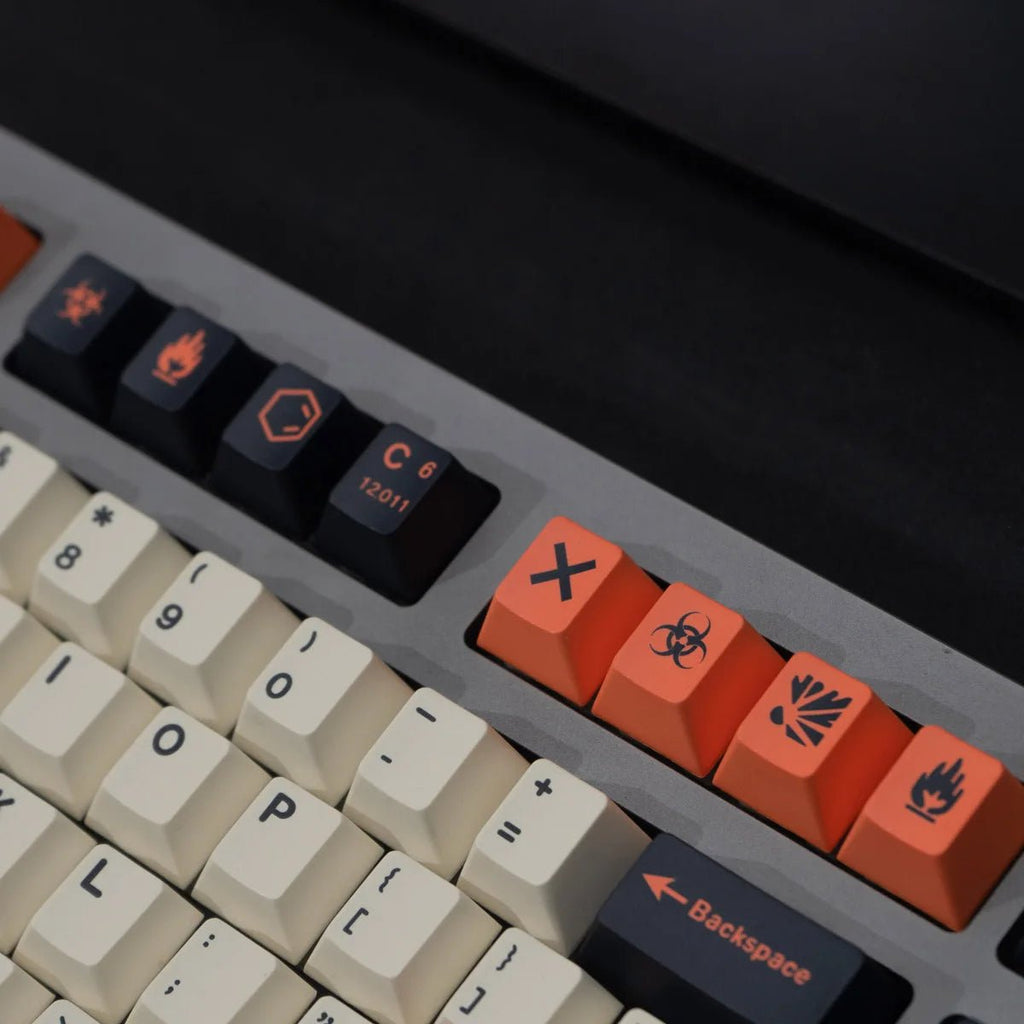 Hazard Core: Industrial Tech Theme Keycap Set