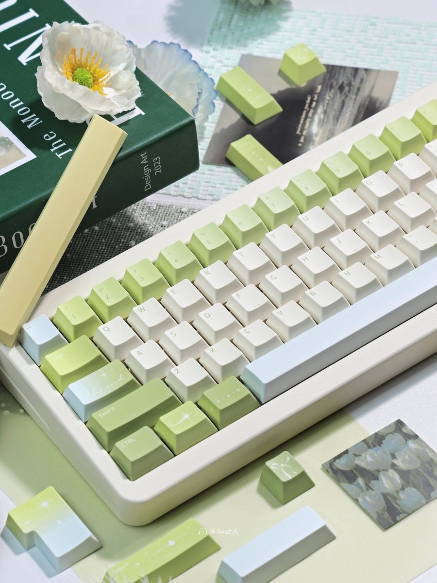 Love Rain - Themed Matcha Green Keycap Set
