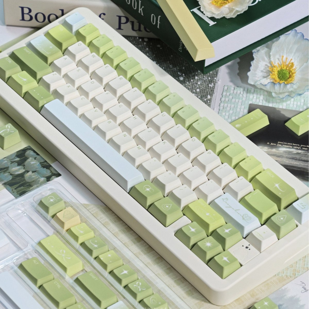 Love Rain - Themed Matcha Green Keycap Set