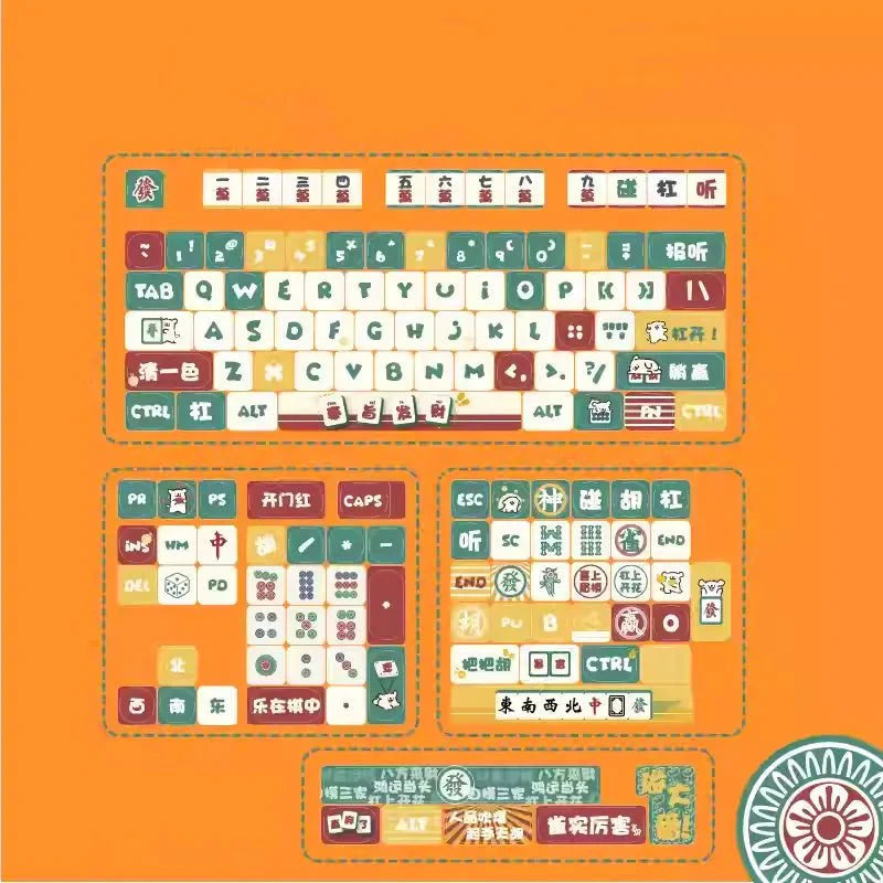 Mahjong Puppy Theme Keycap Set