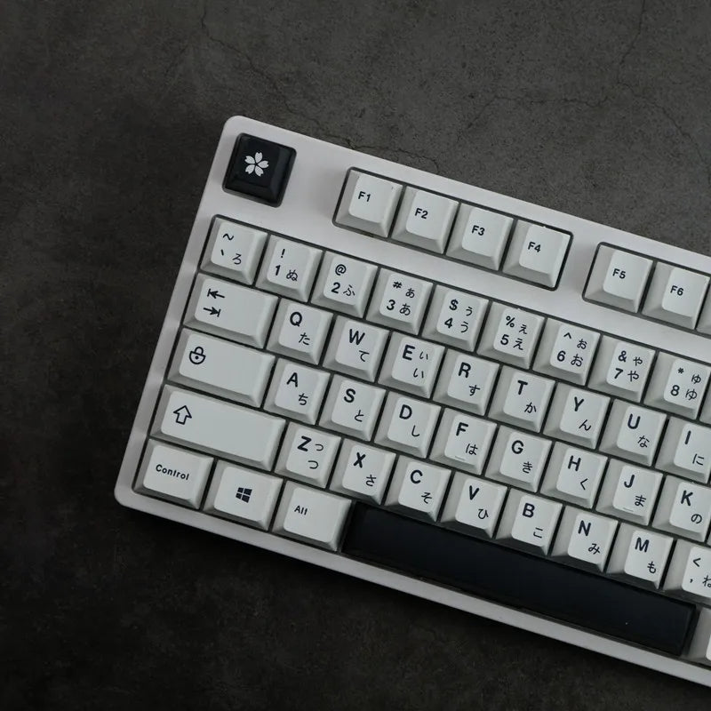 Minimalist Black & White Japanese Keycap Set