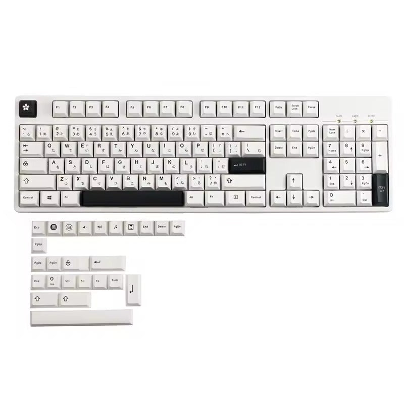 Minimalist Black & White Japanese Keycap Set