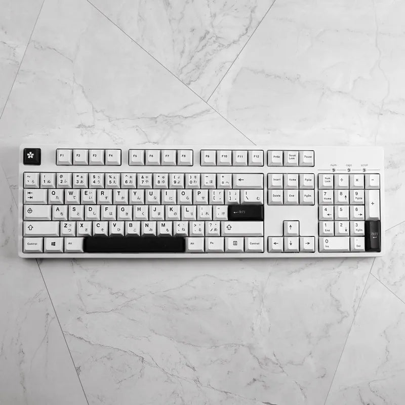 Minimalist Black & White Japanese Keycap Set