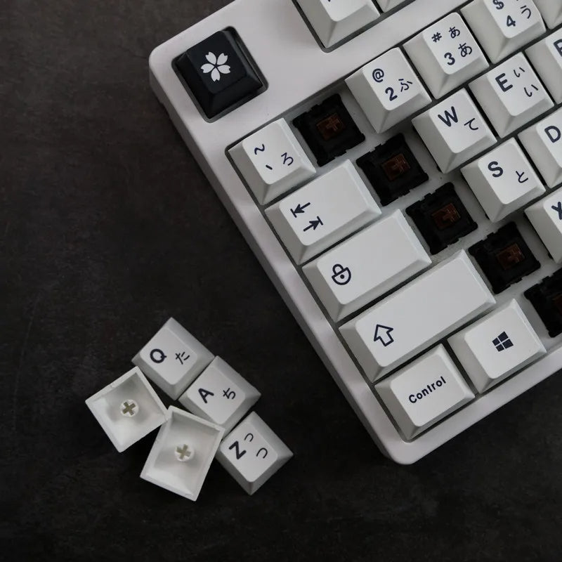 Minimalist Black & White Japanese Keycap Set