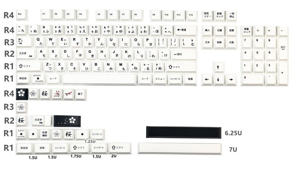 Minimalist Black & White PBT Japanese Keycap Set