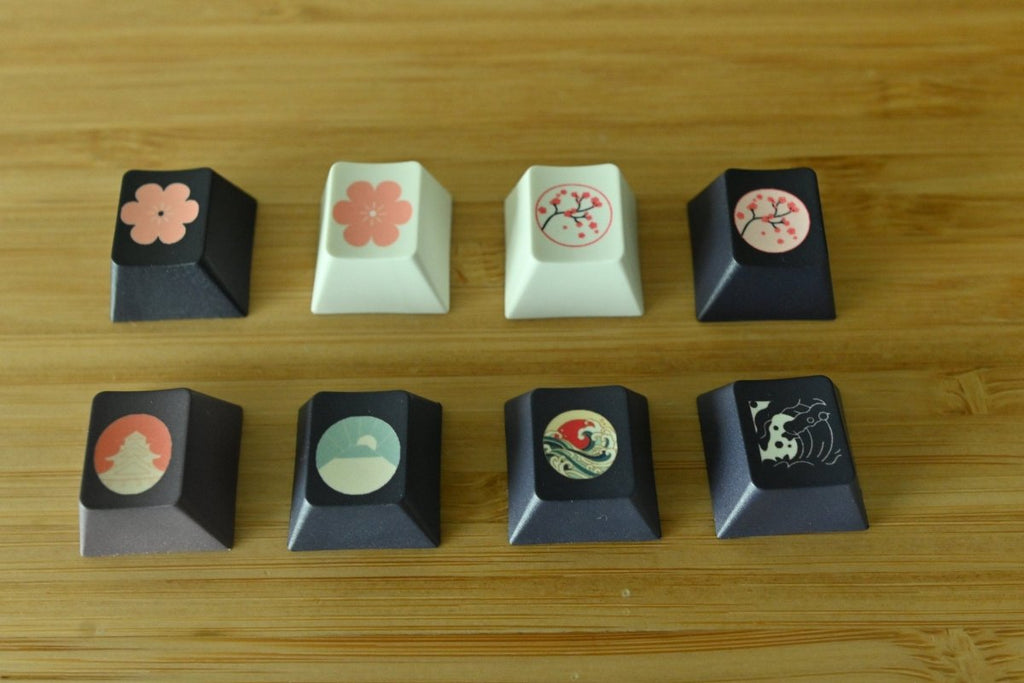 Minimalist Black & White PBT Japanese Keycap Set