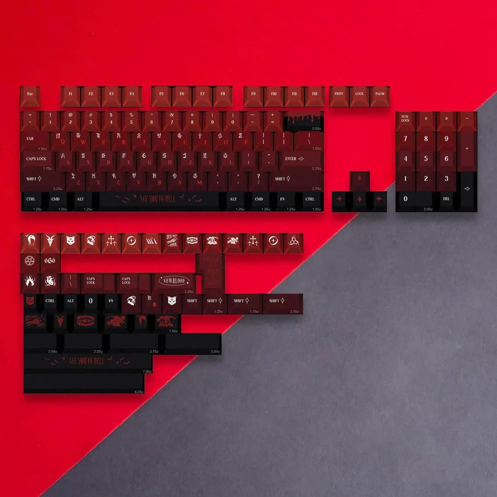 "New Blood" Artisan Red Gradient Keycap Set