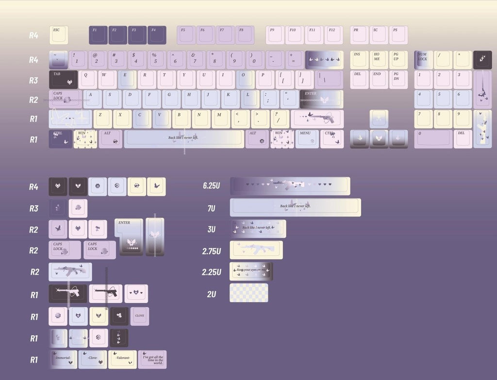 Pastel Butterfly Dream Keycap Set