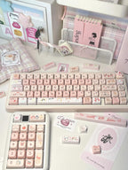 Pink Cat Theme Keycap Set