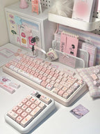 Pink Cat Theme Keycap Set