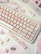 Pink Cat Theme Keycap Set