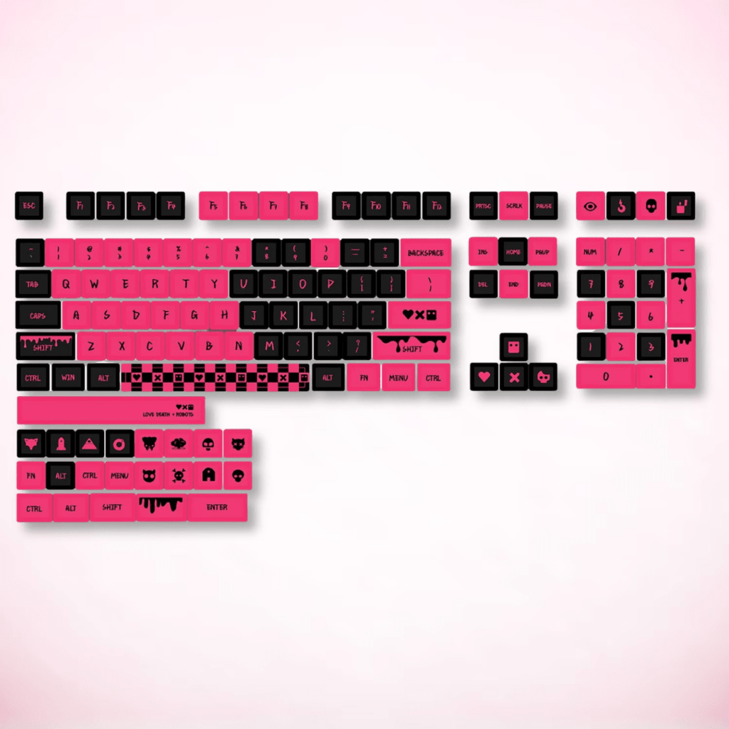 Pink Love Death & Robots Theme Keycap Set