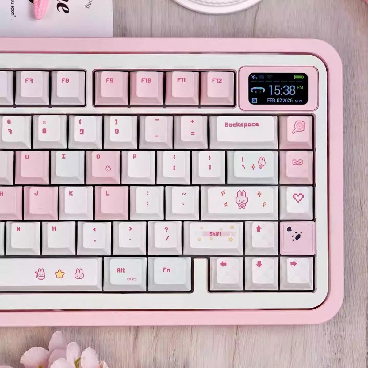 Pixel Miffy Bunny Theme Pink Keycap Set